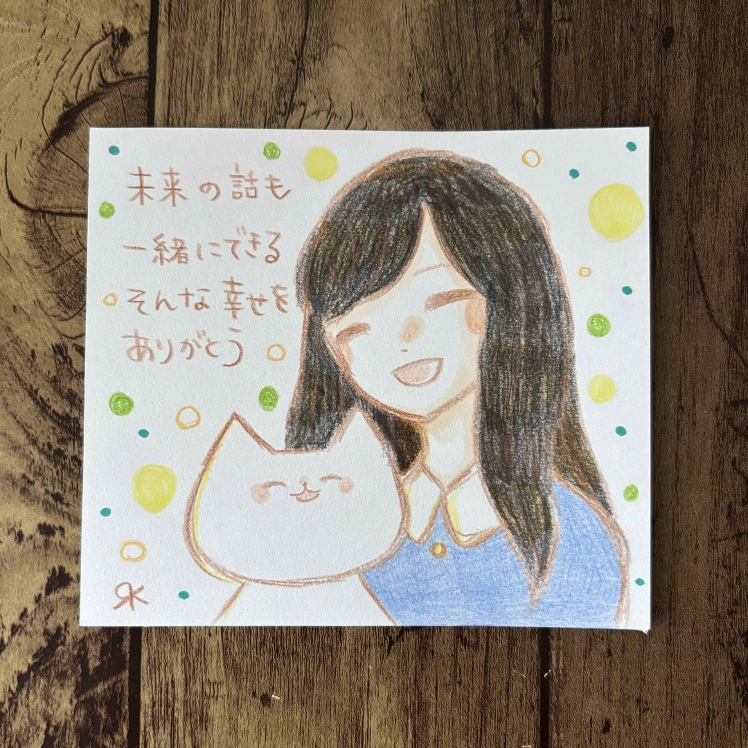 【683】【女の子と猫の絵】オリジナル手描きアナログイラスト原画　自作創作作品 ハンドメイドのインテリア/家具(アート/写真)の商品写真