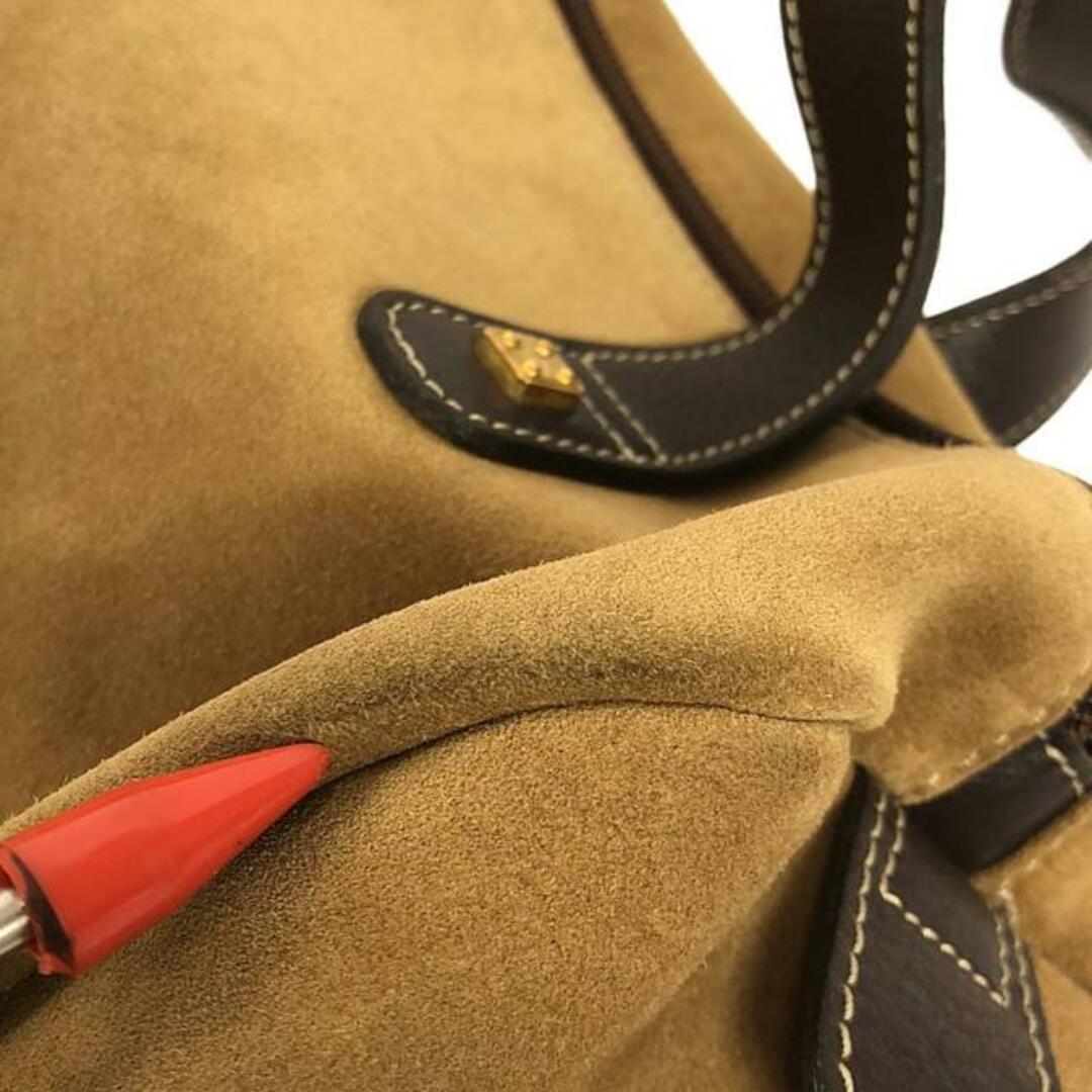 【美品】 LOEWE / ロエベ | エンブレム アナグラム スエード レザー ボストン / ハンドバッグ | ブラウン | レディース 【美品】 LOEWE / ロエベ | エンブレム アナグラム スエード レザー ボストン / ハンドバッグ | ブラウン | レディース