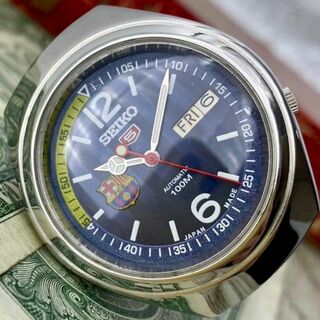 セイコー(SEIKO)の【かっこいい】セイコー5 バルセロナ メンズ腕時計 ブルー 自動巻 ヴィンテージ(腕時計(アナログ))