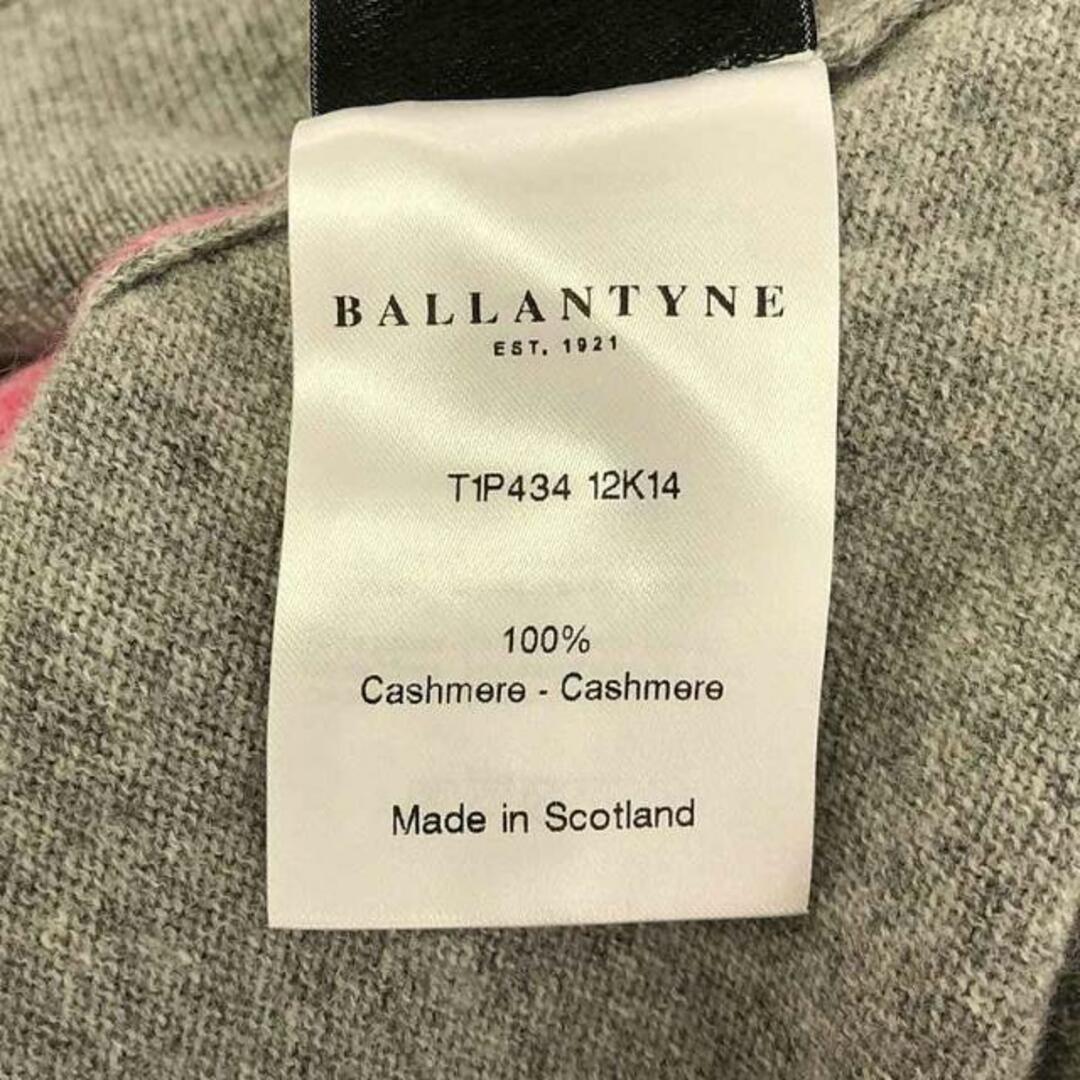 バランタイン(バランタイン)の【美品】  BALLANTYNE / バランタイン | カシミヤ100 Vネック インターシャニット | 40 | グレー/ピンク | レディース レディースのトップス(ニット/セーター)の商品写真