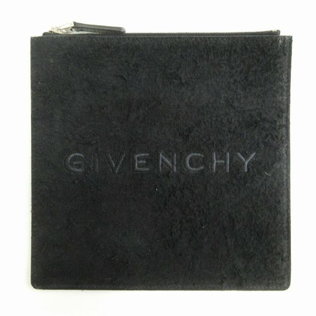 GIVENCHY(ジバンシィ)のジバンシィ クラッチバック セカンド ポーチ レザー ロゴ 刺繍 黒 ブラック レディースのバッグ(クラッチバッグ)の商品写真