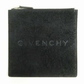 ジバンシィ(GIVENCHY)のジバンシィ クラッチバック セカンド ポーチ レザー ロゴ 刺繍 黒 ブラック(クラッチバッグ)