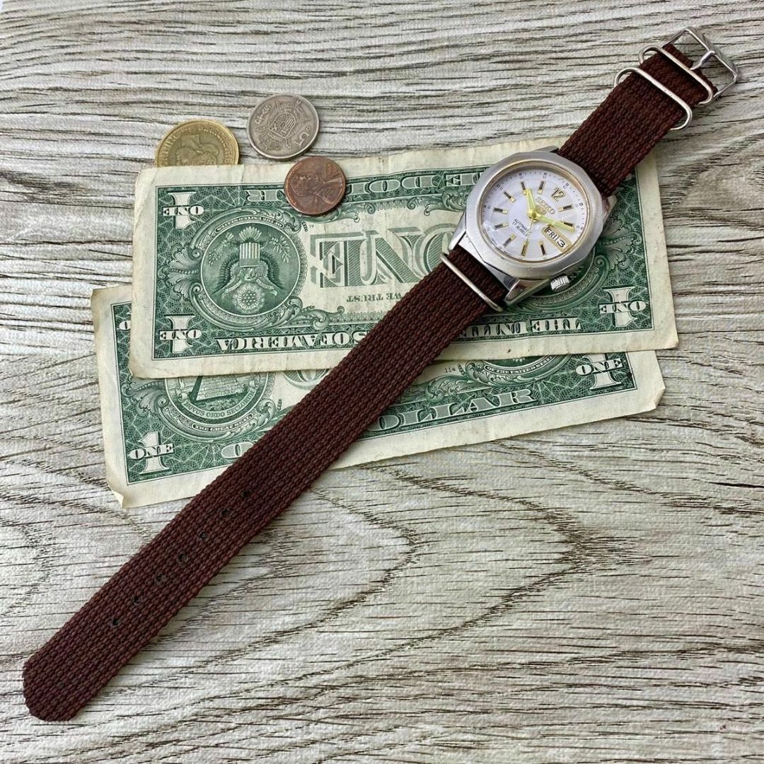 SEIKO(セイコー)の【存在感】セイコー5 メンズ腕時計 ホワイト ゴールド 自動巻き ヴィンテージ メンズの時計(腕時計(アナログ))の商品写真