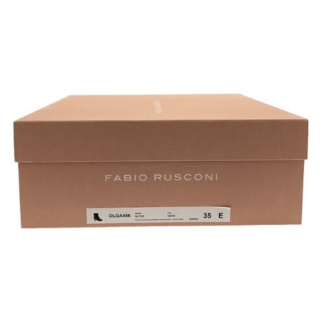 FABIO RUSCONI(ファビオルスコーニ)のFabio Rusconi / ファビオルスコーニ | クエアトゥレザーショートブーツ | 35 | ブラック | レディース レディースの靴/シューズ(ブーツ)の商品写真