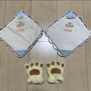 コンビ(combi)のcombi コンビ　おもちゃ3点セット（ヒモ大好き×2、カサカサミトン）(がらがら/ラトル)