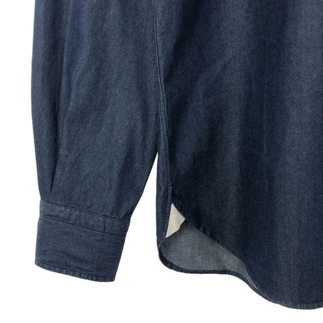 GUY ROVER(ギローバー)のGUY ROVER / ギローバー | コットンシャンブレー ラウンドカラーシャツ | S | インディゴ | メンズ メンズのトップス(Tシャツ/カットソー(七分/長袖))の商品写真