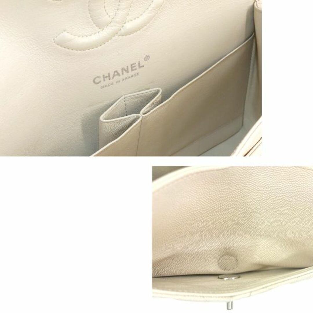 CHANEL(シャネル)の新品同様 シャネル CHANEL マトラッセ 25 チェーン ショルダー バッグ キャビアスキン ホワイト A01112 シルバー 金具 VLP 90231959 レディースのバッグ(ショルダーバッグ)の商品写真