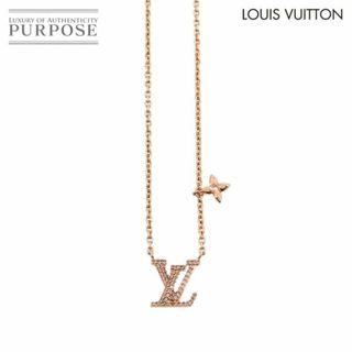 ルイヴィトン(LOUIS VUITTON)の新品同様 ルイ ヴィトン LOUIS VUITTON コリエ LVアイコニック ネックレス ラインストーン ピンクゴールド M00985 モノグラム フラワー VLP 90232141(ネックレス)