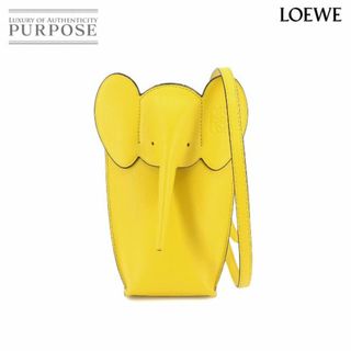 LOEWE - 未使用 展示品 ロエベ LOEWE エレファント ポケット ショルダー バッグ レザー イエロー C623B02X10 VLP 90233336