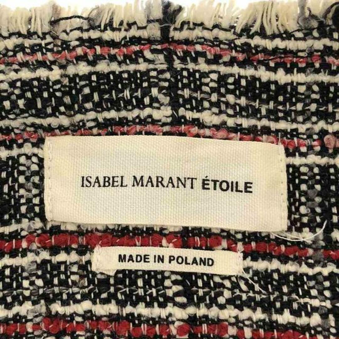 ISABEL MARANT ETOILE / イザベルマランエトワール | ツイード フリンジジャケット | 34 | ブラック/ホワイト/レッド | レディース レディースのジャケット/アウター(その他)の商品写真