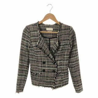 ISABEL MARANT ETOILE / イザベルマランエトワール | ツイード フリンジジャケット | 34 | ブラック/ホワイト/レッド | レディース(その他)