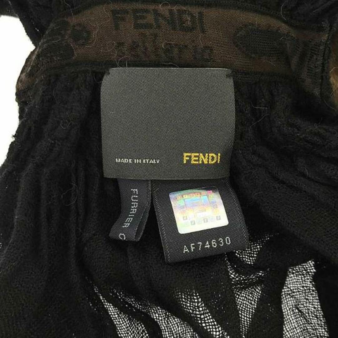 FENDI(フェンディ)のFENDI / フェンディ | ポイントフラワーファーマフラー | ブラック×ブラウン | レディース レディースのファッション小物(マフラー/ショール)の商品写真