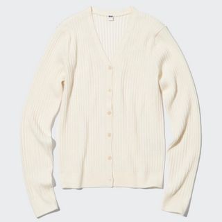 ユニクロ(UNIQLO)の極美品　試着のみ　UNIQLO カーディガン　白　オフホワイト(カーディガン)