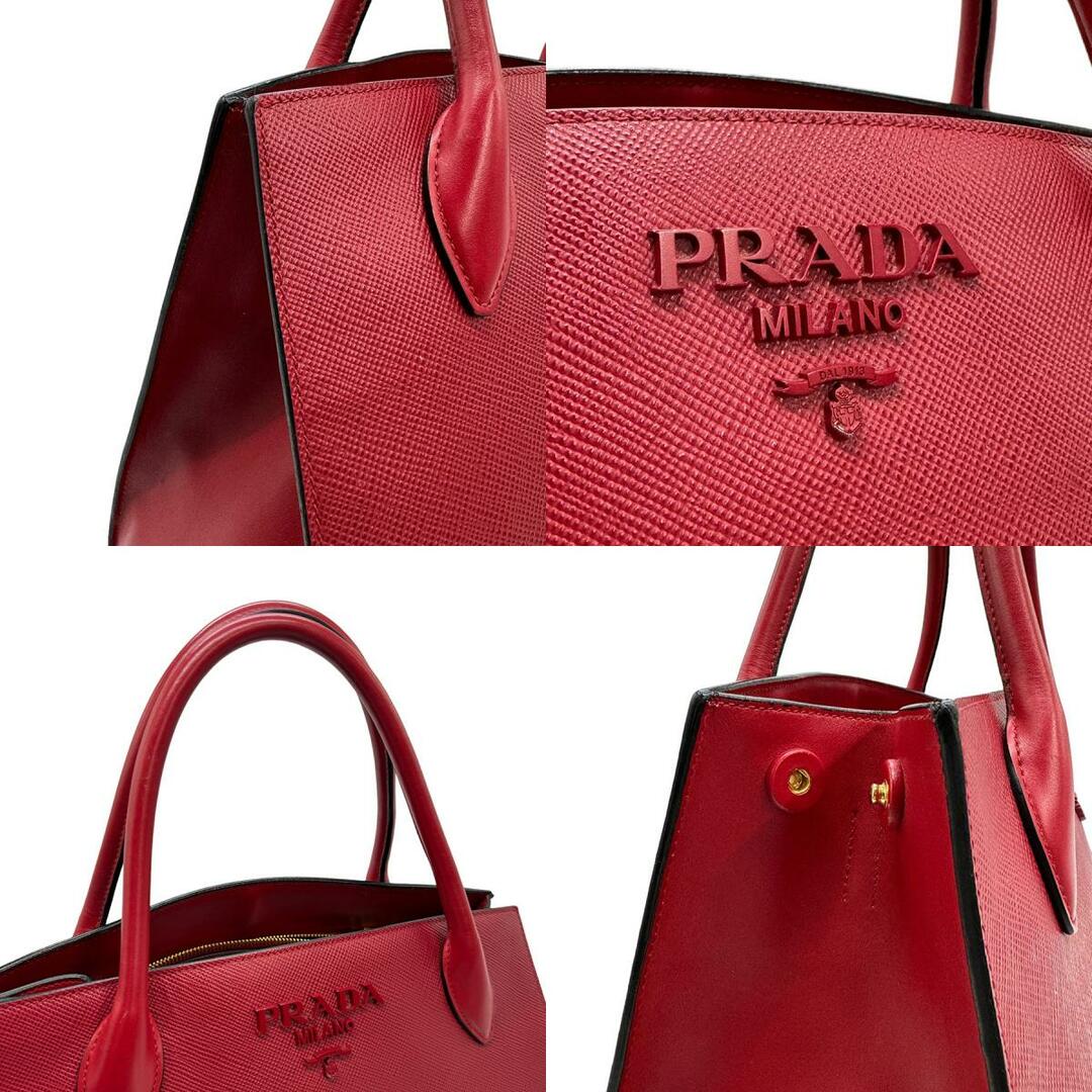 PRADA(プラダ)のプラダ PRADA ショルダーバッグ ハンドバッグ レザー レッド レディース 送料無料【中古】 z0929 レディースのバッグ(ショルダーバッグ)の商品写真