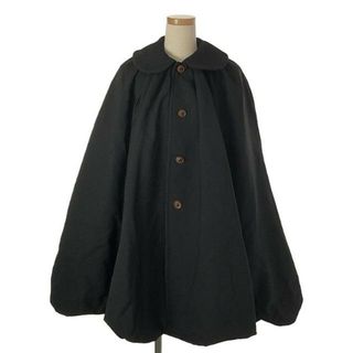 コムデギャルソン(COMME des GARCONS)の【美品】  COMME des GARCONS / コムデギャルソン | 2020AW | ポリエステル 縮絨 変形 バックギャザー オーバー バルーン ポンチョ / 丸襟ジャケット | S | ブラック | レディース(その他)