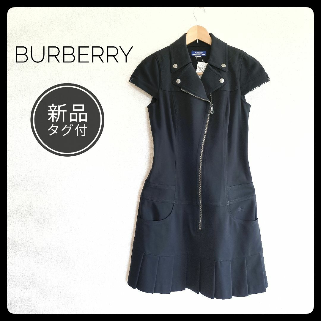 BURBERRY(バーバリー)の【新品タグ付】Burberry Blue label 半袖 ワンピース 黒 レディースのワンピース(ひざ丈ワンピース)の商品写真