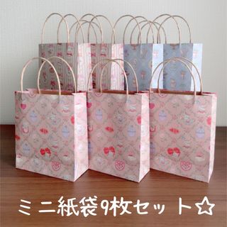 ハンドメイド☆ミニ紙袋9枚セット☆