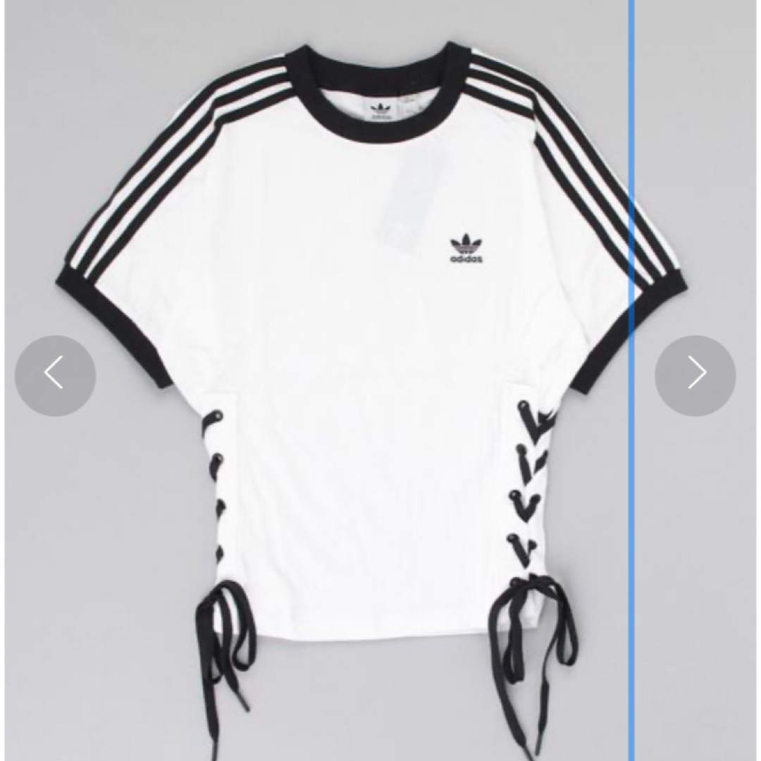 adidas(アディダス)のadidas レースアップTシャツ　Sサイズ レディースのトップス(Tシャツ(半袖/袖なし))の商品写真