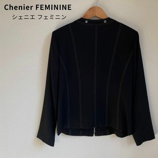 Chenier FEMININE シェニエ ジップアップ ブルゾン 肩パッド(ブルゾン)