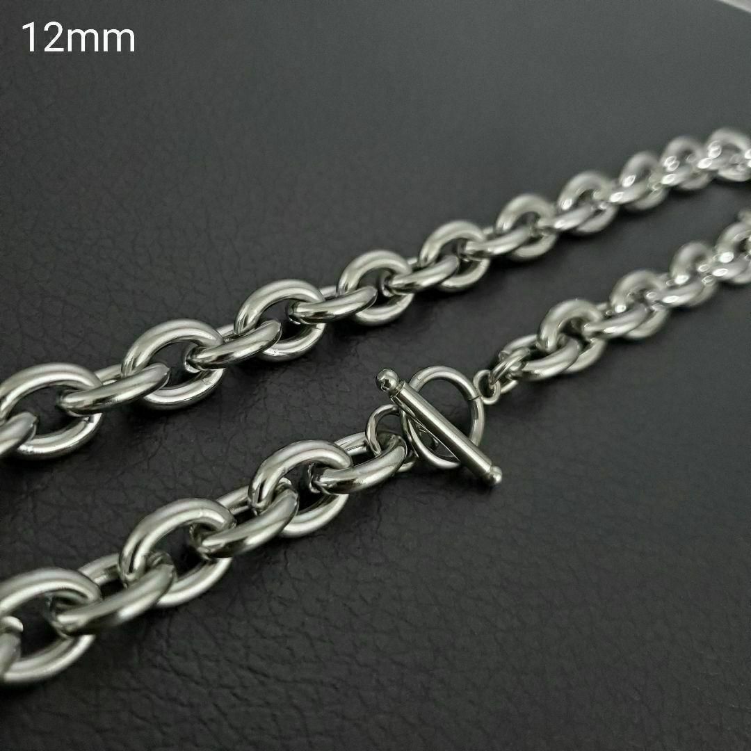 12mm 60cm　マンテルネックレス　Tチェーン　小豆　ユニセックス　韓国 メンズのアクセサリー(ネックレス)の商品写真