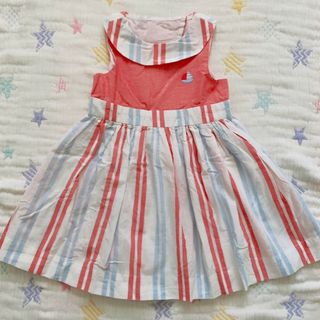 プチバトー(PETIT BATEAU)の☆美品☆dave&bella☆コットンリネンベビーワンピース☆(ワンピース)