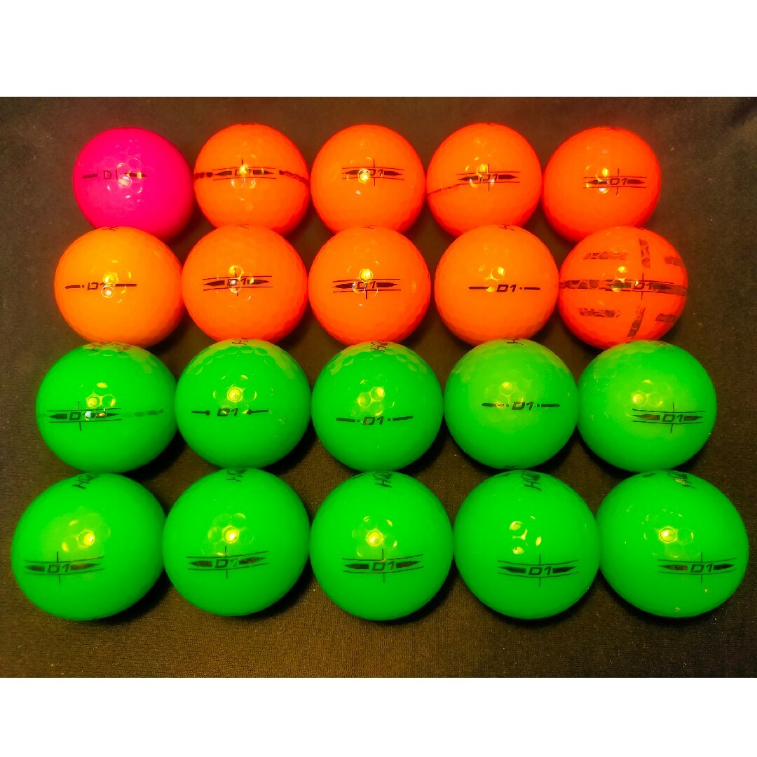 Titleist(タイトリスト)の【B級】ホンマD1 20球 (緑,橙) ロストボール ゴルフボール スポーツ/アウトドアのゴルフ(その他)の商品写真