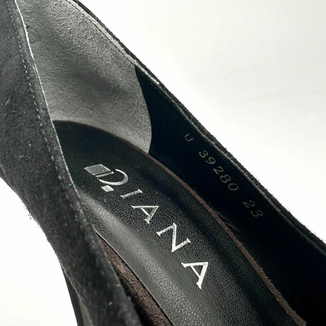 DIANA(ダイアナ)のDIANA ダイアナ ハイヒール オープントゥ スエード ブラック 23㎝ レディースの靴/シューズ(ハイヒール/パンプス)の商品写真