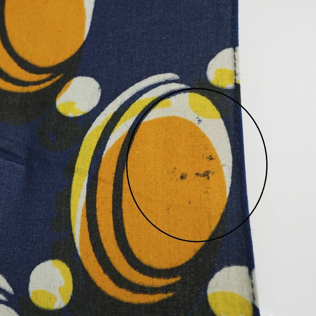 日傘 sun mi サンミ 晴雨兼用日傘 えいきち USED美品 アフリカンバティック 個性的 竹手元 ネイビー オレンジ 日本製 50cm S0727 レディースのファッション小物(傘)の商品写真