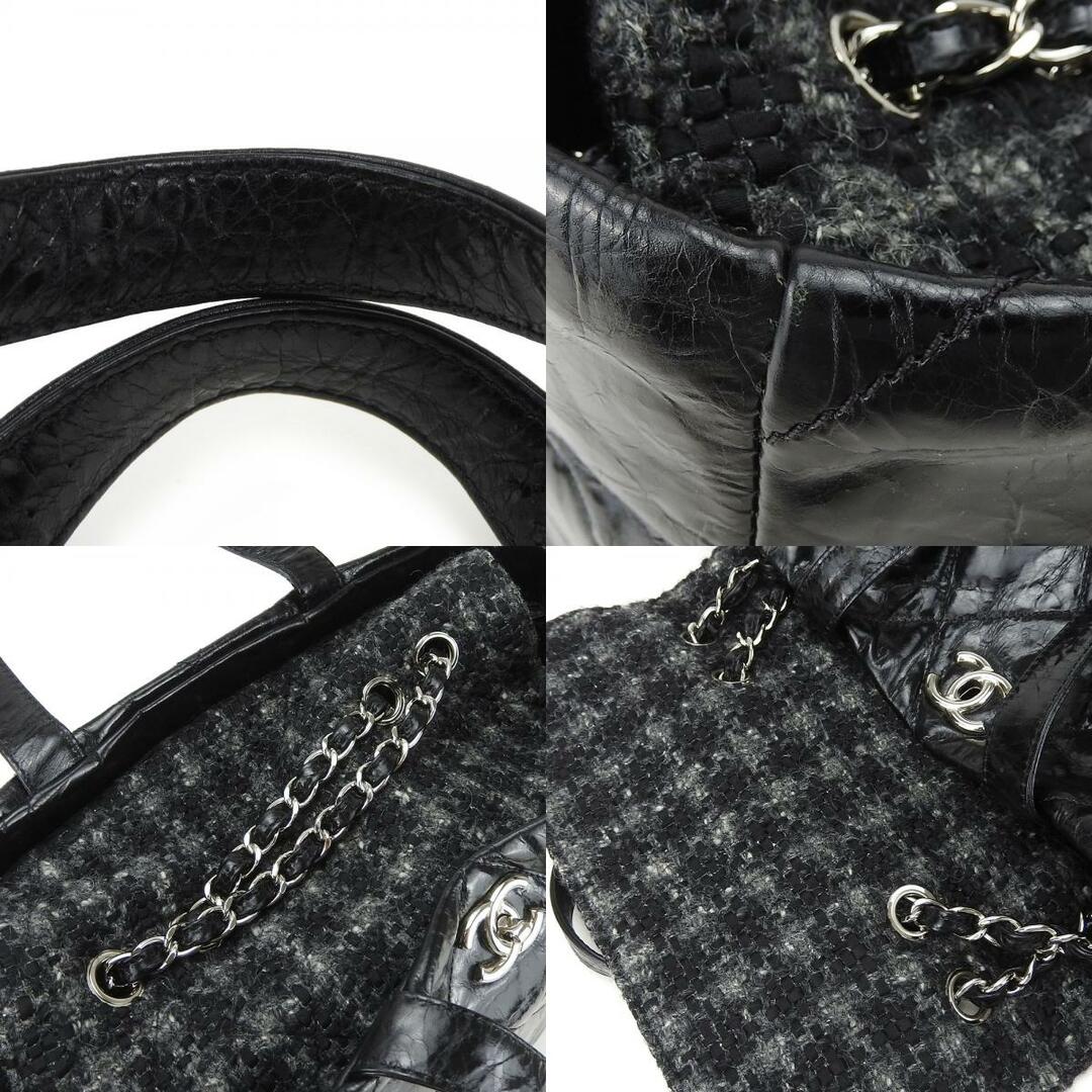 CHANEL(シャネル)の【中古】 シャネル トートバッグ ポートベロー レザー ツイード ブラック シルバー金具 2way チェーン 12番台 レディース 女性 CHANEL レディースのバッグ(トートバッグ)の商品写真