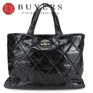 シャネル(CHANEL)の【中古】 シャネル トートバッグ ポートベロー レザー ツイード ブラック ブラック シルバー金具 2way チェーン 12番台 レディース 女性 CHANEL(トートバッグ)