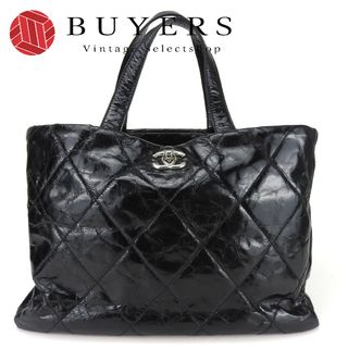 シャネル(CHANEL)の【中古】 シャネル トートバッグ ポートベロー レザー ツイード ブラック シルバー金具 2way チェーン 12番台 レディース 女性 CHANEL(トートバッグ)