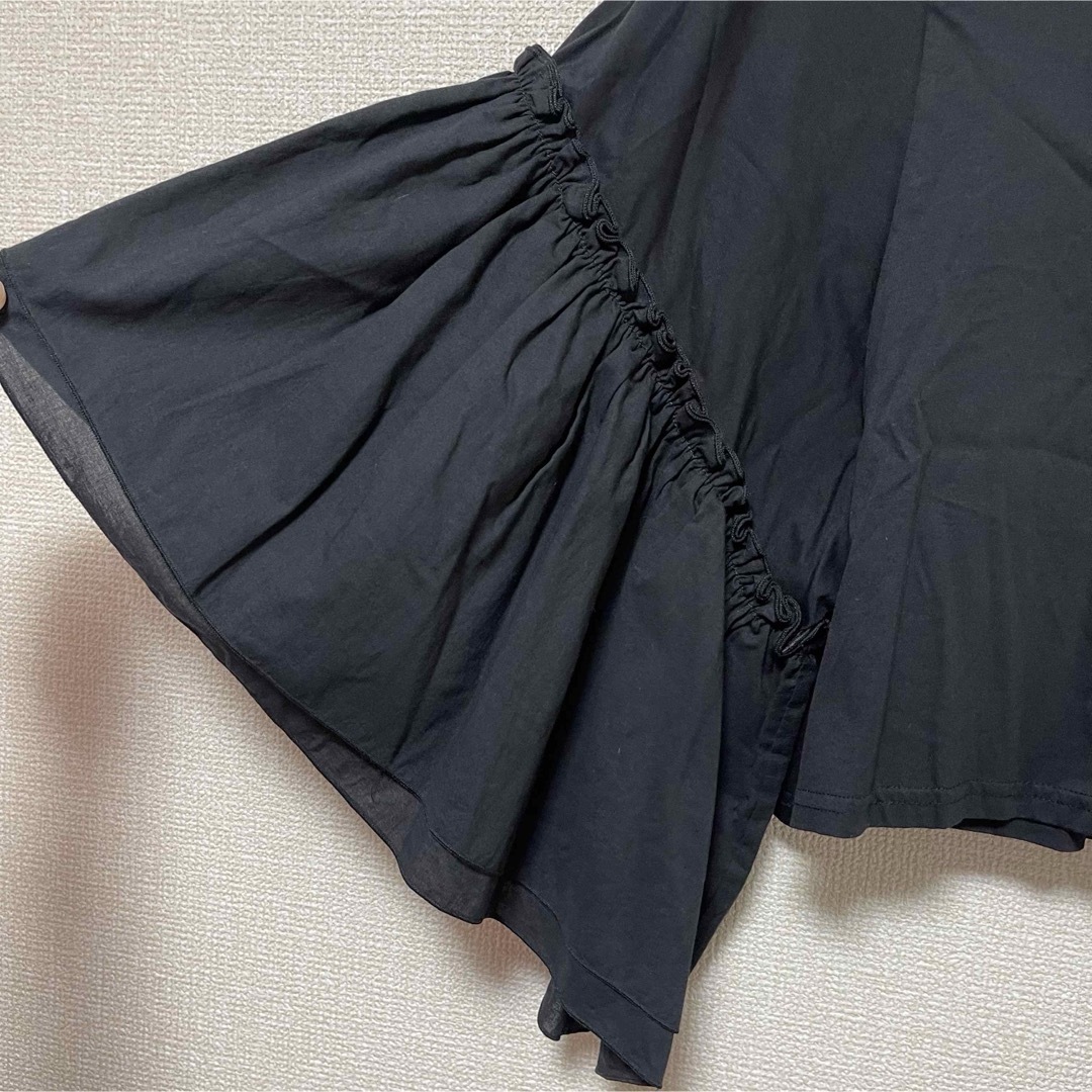SLY プルオーバーカットソー　ラッパー袖　ブラック　無地　サイズ1 レディースのトップス(カットソー(半袖/袖なし))の商品写真