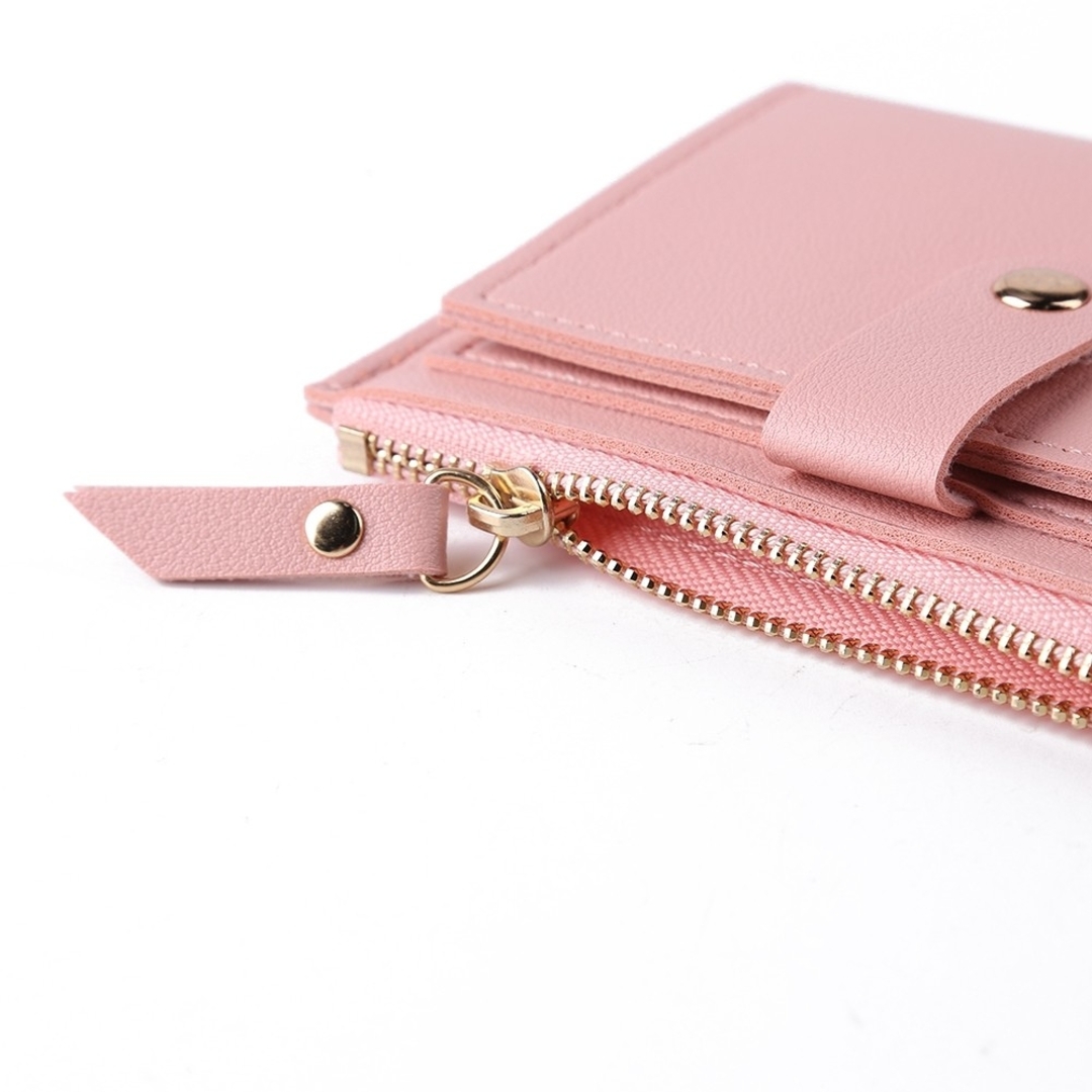 二つ折りカードケース 小銭入れ  二つ折り財布  ミニ財布　財布　レッド レディースのファッション小物(財布)の商品写真