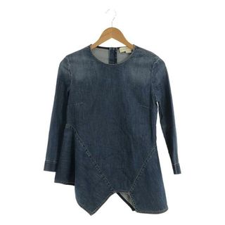 ステラマッカートニー(Stella McCartney)のSTELLA McCARTNEY / ステラマッカートニー | デニム ストレッチ 再度切替 アシンメトリー プルオーバーブラウス | 38 | インディゴ | レディース(シャツ/ブラウス(長袖/七分))