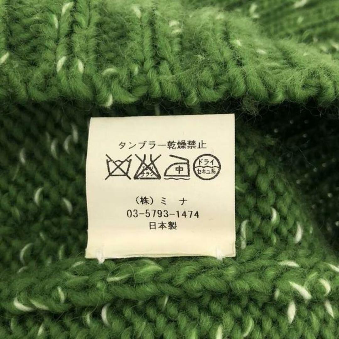 mina perhonen(ミナペルホネン)のmina perhonen / ミナペルホネン | Rovaniemi Wool×cotton Knit Cardigan ニット カーディガン | グリーン/ホワイト | レディース レディースのトップス(カーディガン)の商品写真