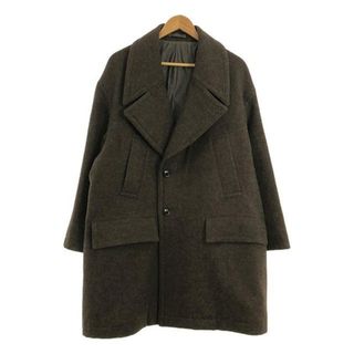 YOKE - 【美品】  YOKE / ヨーク | 2022AW | OVERSIZED DOUBLE BREASTE HALF COAT シェットランドウール オーバーサイズ ダブルブレスト ハーフコート | 2 | ダークブラウン | メンズ