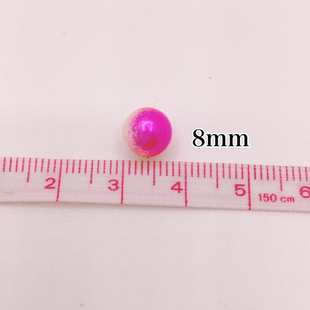 【R2883】パールビーズ　穴なし　ピンク色　8mm　50個×2袋 ハンドメイドの素材/材料(各種パーツ)の商品写真