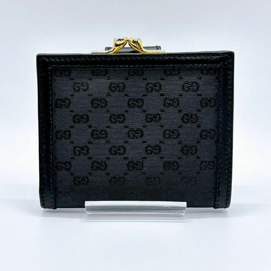 Gucci(グッチ)のグッチ GG ガマ口 二つ折り財布 黒　ブラック レディースのファッション小物(財布)の商品写真