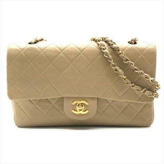 シャネル(CHANEL)の良品 CHANEL シャネル ココマーク マトラッセ ラムスキン Wフラップ Wチェーン ショルダー バッグ ベージュ k1779(ショルダーバッグ)