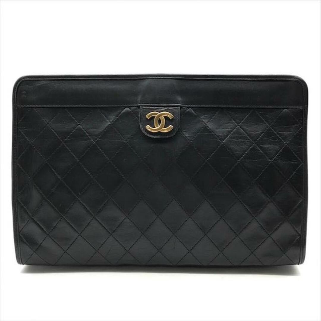 CHANEL(シャネル)の良品 CHANEL シャネル ココマーク マトラッセ ラムスキン クラッチ バッグ ブラック k2230 レディースのバッグ(クラッチバッグ)の商品写真