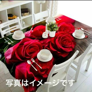6 テーブルクロス おしゃれ 長方形 バラ 薔薇 赤 テーブルカバー 花模様(その他)