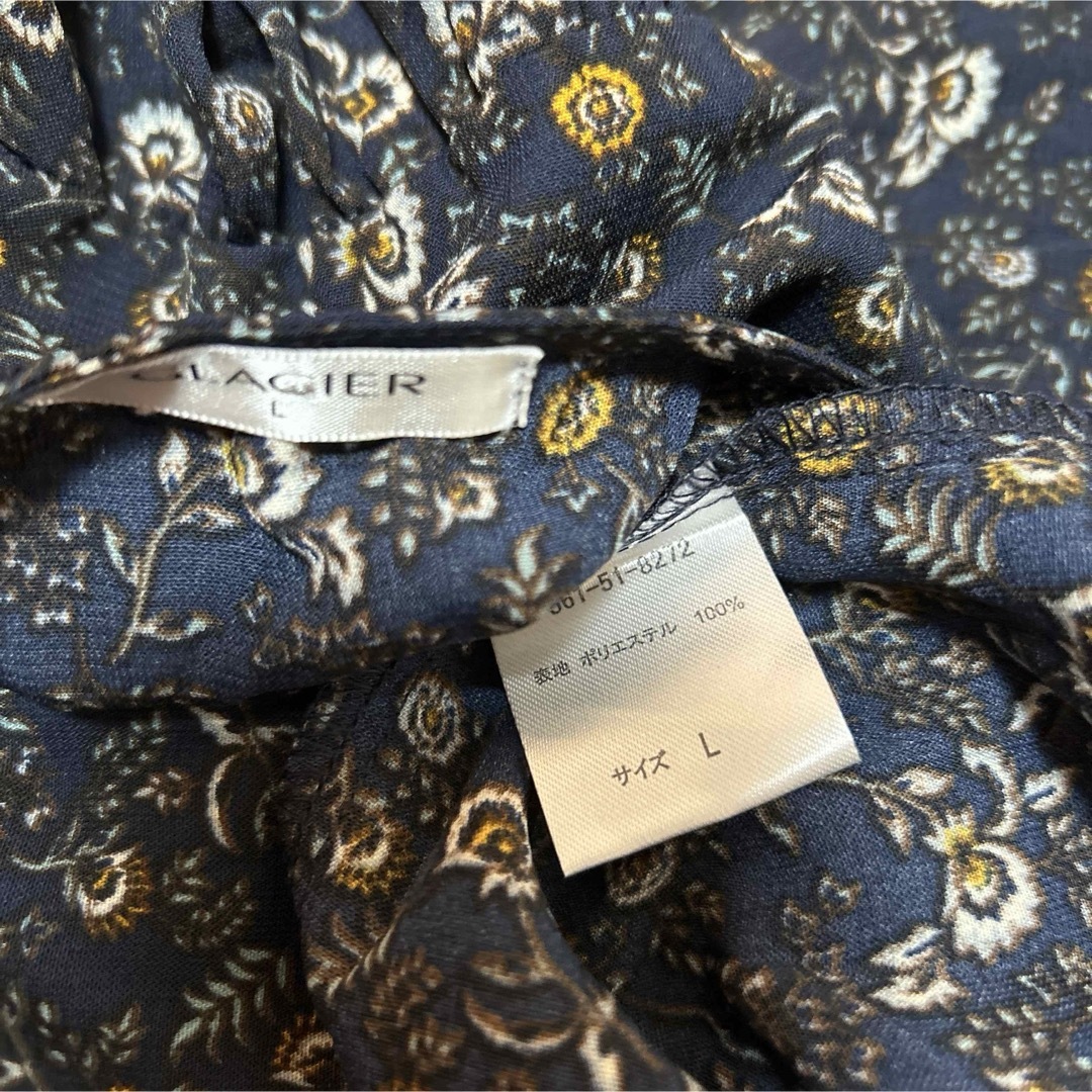 GLACIER(グラシア)の未使用　グラシア　L 7部袖　裾フレア　ロングワンピ レディースのワンピース(ロングワンピース/マキシワンピース)の商品写真