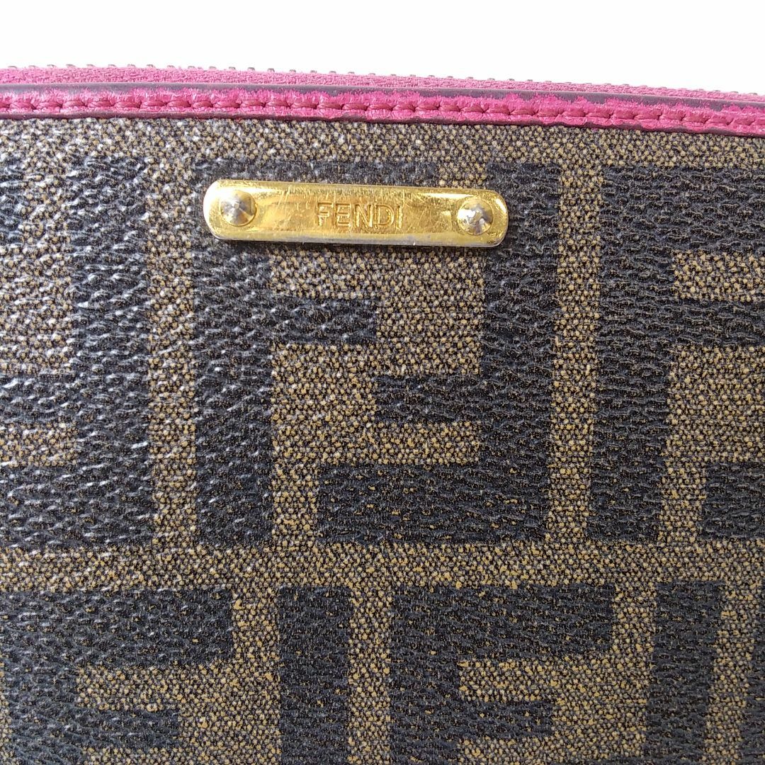 FENDI(フェンディ)の【FENDI】長財布 ラウンドファスナー ズッカ柄 レディース 正規品 中古品 レディースのファッション小物(財布)の商品写真