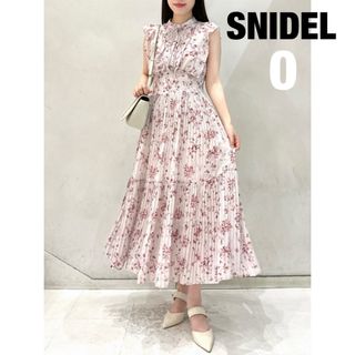 SNIDEL - スナイデル　snidel Sustainableフリルプリントワンピース0★新品