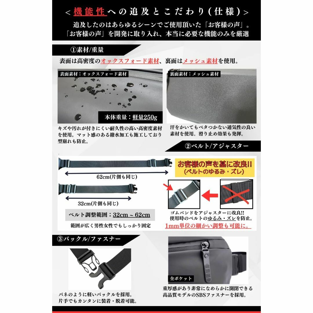 [Rknow] ボディバッグ ウエストバッグ 【機能美】 【多機能】 メンズ セ メンズのバッグ(その他)の商品写真