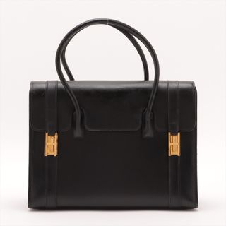 エルメス(Hermes)のエルメス ドラッグ 27 ゴールド 金具 レザー ハンドバッグ トート トップハンドル ブラック 黒 レディース EEE AA22-9(ハンドバッグ)