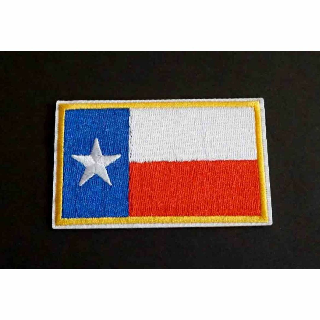 DX黄枠白青赤TS州旗◆ダラス テキサスTexasアメリカ州フラッグ刺繍ワッペン ハンドメイドの素材/材料(各種パーツ)の商品写真