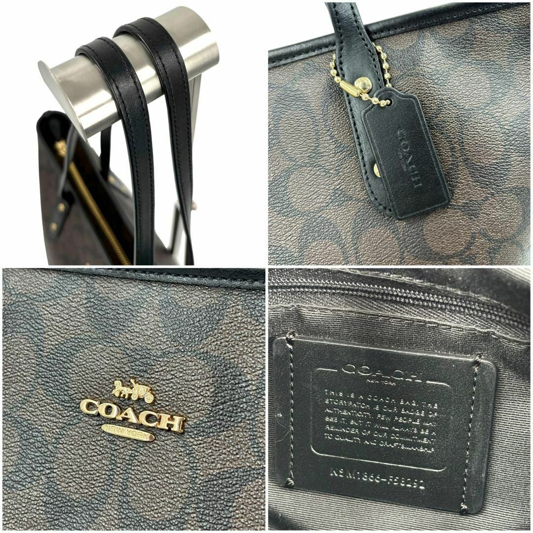 COACH(コーチ)の美品✨コーチ　トートバッグ　A4収納可　肩がけ　シグネチャー　PVC レディースのバッグ(トートバッグ)の商品写真