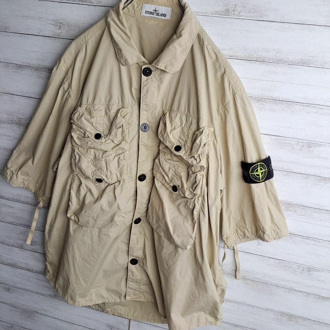 STONE ISLAND(ストーンアイランド)の【最高デザイン】 ストーンアイランド シャツジャケット ワッペン ポケット L メンズのジャケット/アウター(ナイロンジャケット)の商品写真