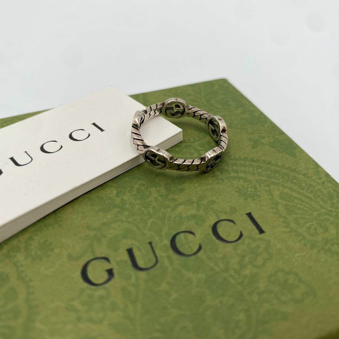 Gucci(グッチ)の付属品付 美品✨GUCCI インターロッキングG リング シルバー925 21号 メンズのアクセサリー(リング(指輪))の商品写真